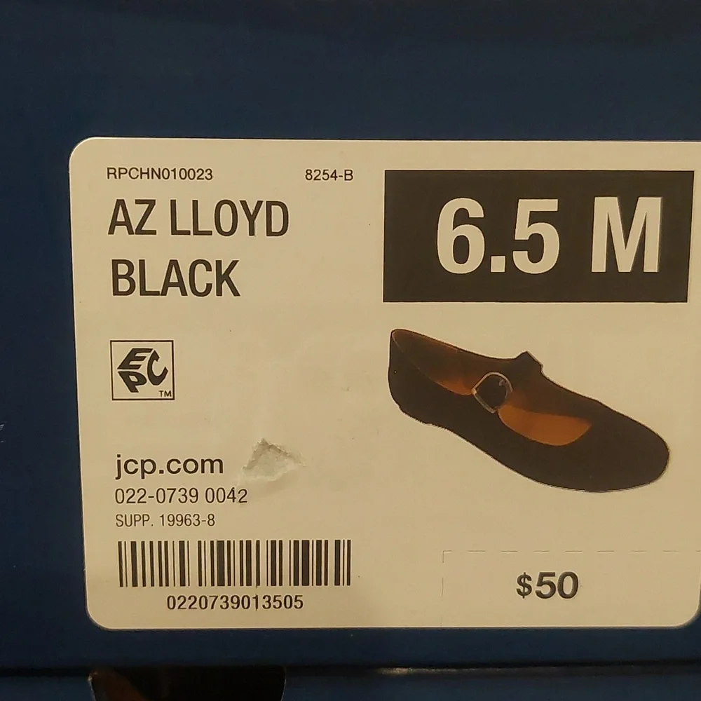 Arizona Girl's Size 6.5 Shoes Black Lloyd Mary Jane Round Closed Toe Flat Dressy